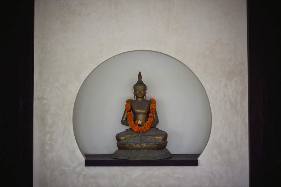 Buddha statue in alcove