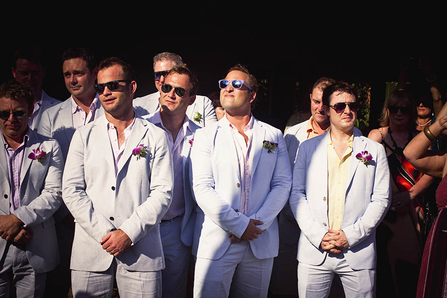 Best men during wedding ceremony