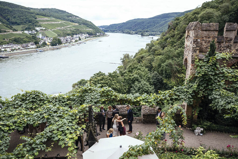 Wedding scene, Burg Rheinstein, River Rhine
