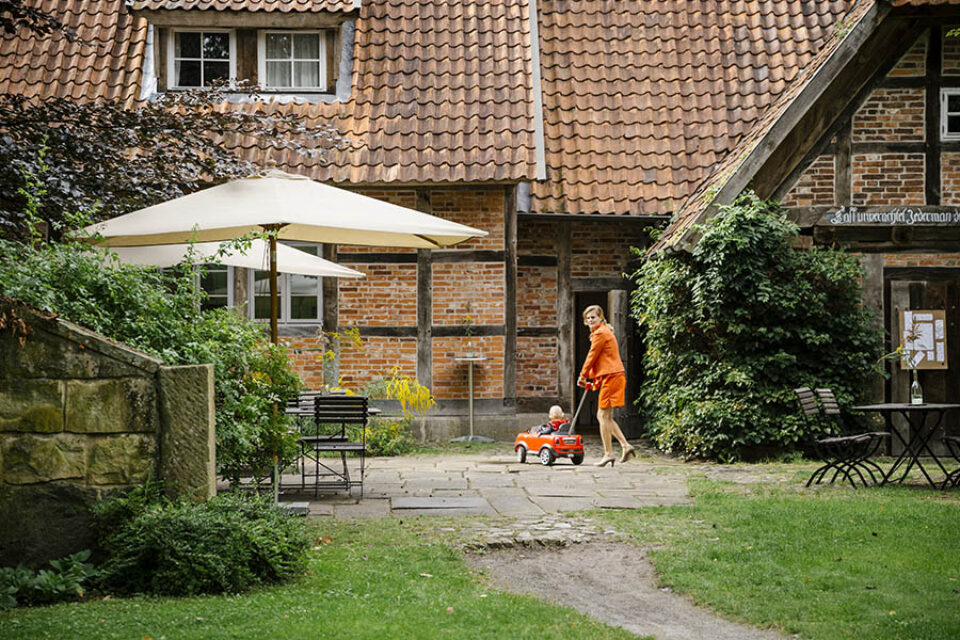 Mother and child with toy car