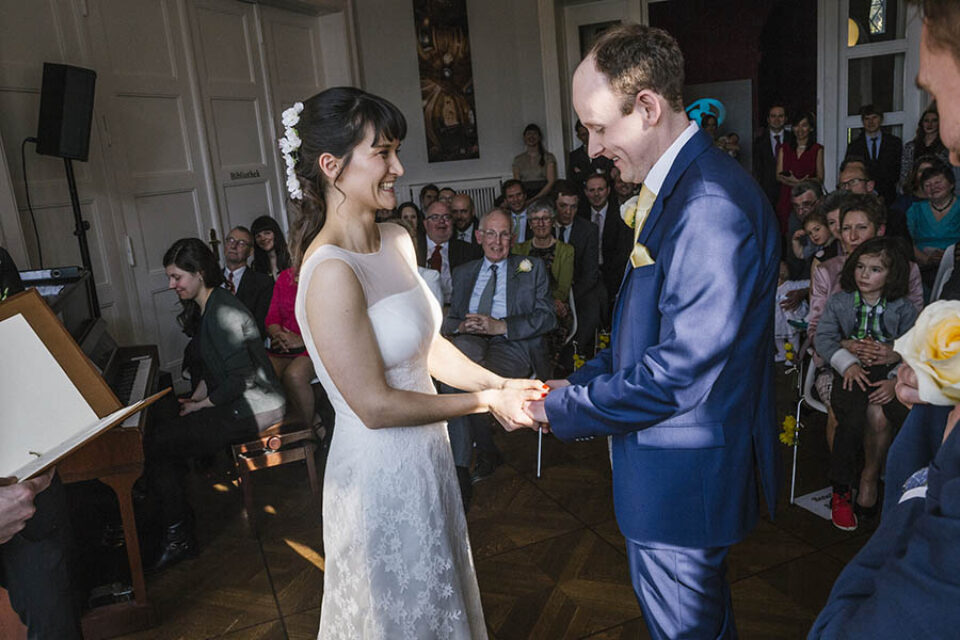 Couple just married during ceremony