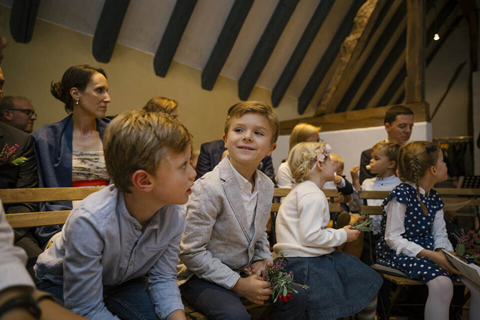Children during chapel wedding