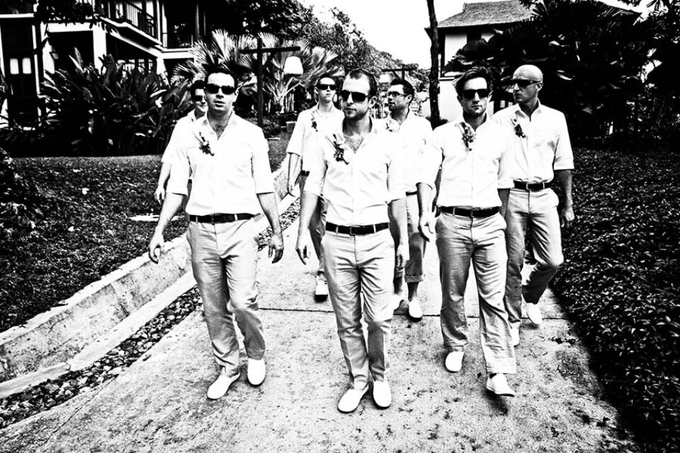 Groom with best men