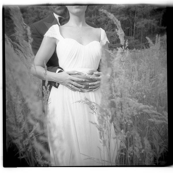 Holga shot of newlyweds