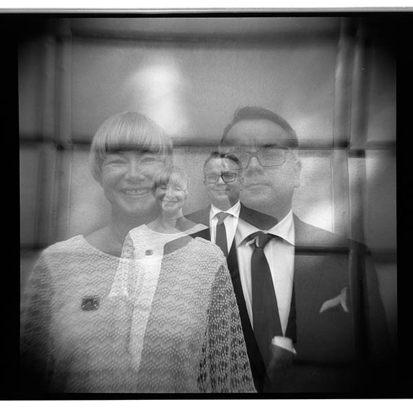 Couple Holga double exposure portrait